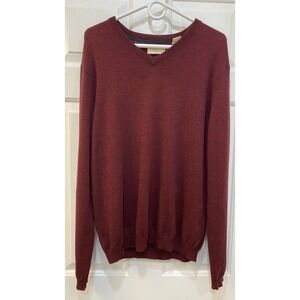 Weatherproof Vtg V Neck Merino Cashmere Infused Men's Size M Academia Professor